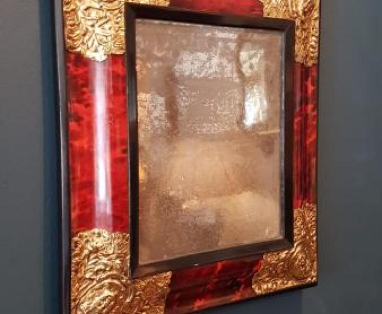 George III Tortoise Shell Cushion Mirror - Image 2