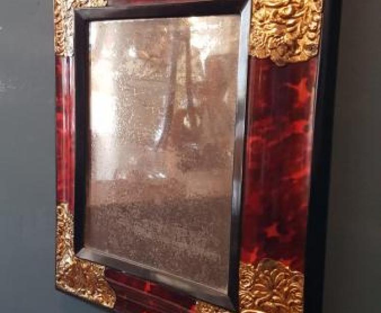 George III Tortoise Shell Cushion Mirror - Image 6