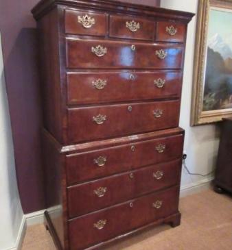 Stunning George II Period Walnut Chest on Chest