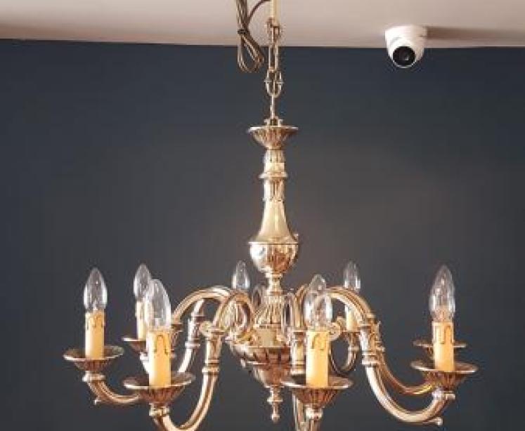 Edwardian Cast Brass Chandelier - Image 1