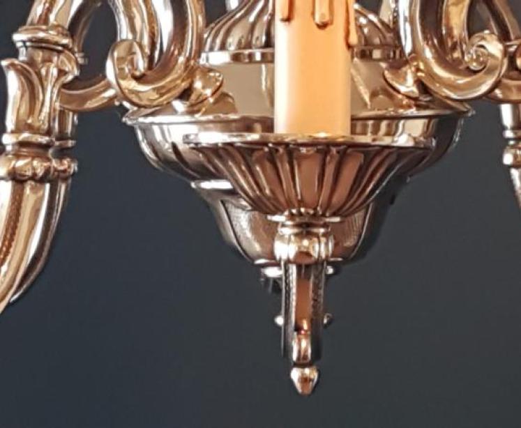 Edwardian Cast Brass Chandelier - Image 3