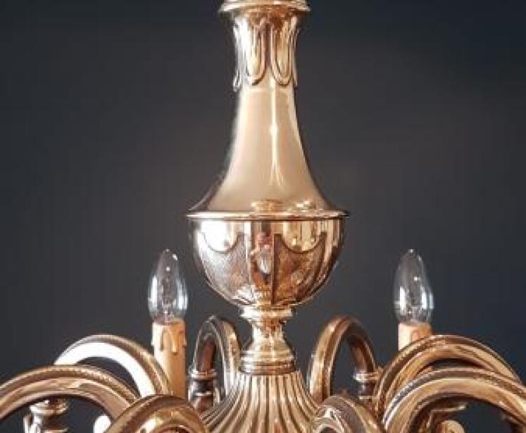 Edwardian Cast Brass Chandelier - Image 7