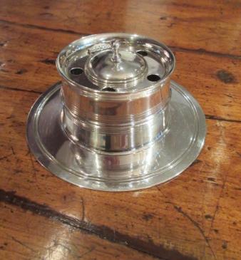 Top Quality Edwardian Period Silver Ship's Inkwell
