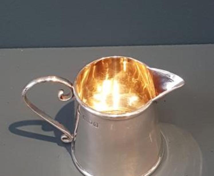 Edwardian Gilt Lined Silver Cream Pitcher - Image 7