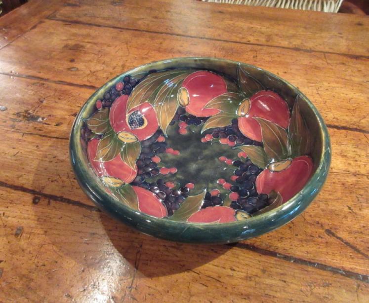 Early Moorcroft Seeded Pomegranate Rimmed Bowl - Image 1