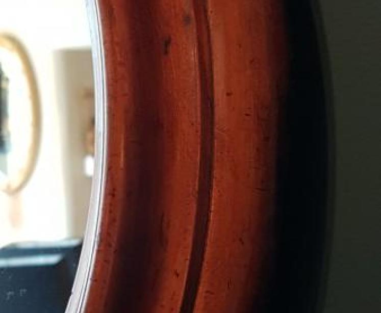 Victorian Circular Walnut Framed Mirror - Image 6