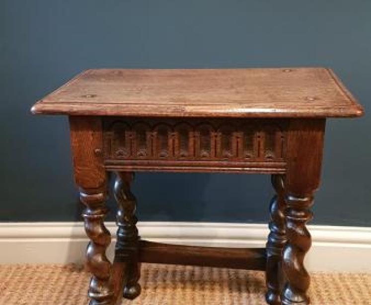 Georgian Style Oak Joint Stool - Image 1