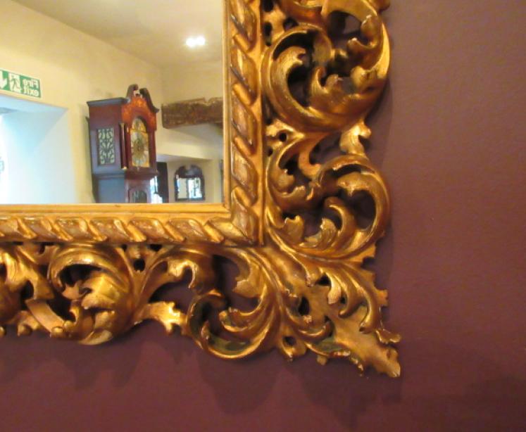 Very Decorative Early Victorian Plaster Gilt Mirror - Image 2