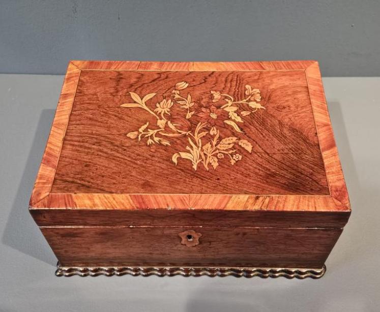 Early Victorian Inlaid Rosewood Box - Image 2