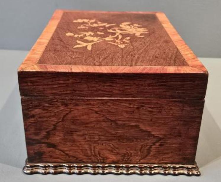 Early Victorian Inlaid Rosewood Box - Image 5
