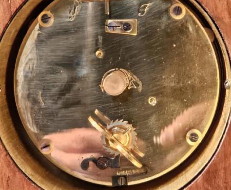 Edwardian Walnut and Chinoiserie Mantel Clock - Image 3