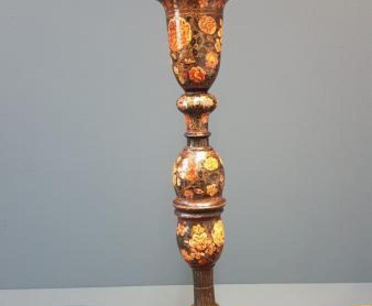 Edwardian Hand Painted Kashmiri Table Lamp - Image 1