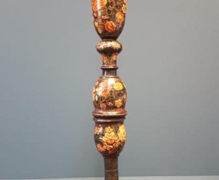 Edwardian Hand Painted Kashmiri Table Lamp - Image 3