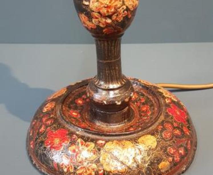 Edwardian Hand Painted Kashmiri Table Lamp - Image 6