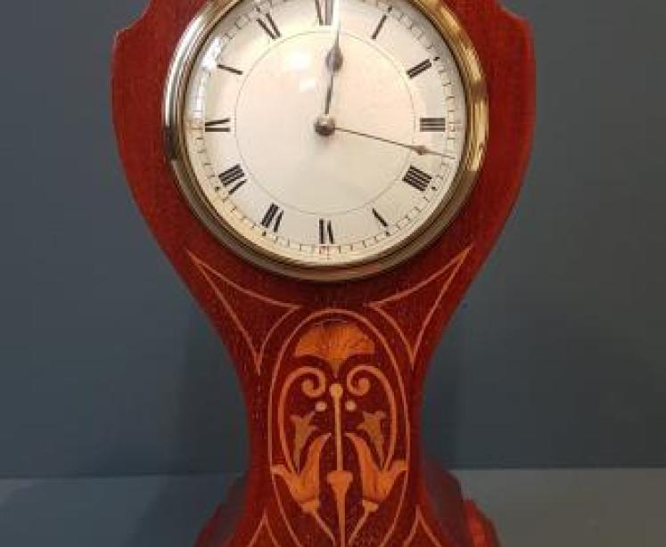 Immaculate Edwardian Inlaid Mantel Clock  - Image 1