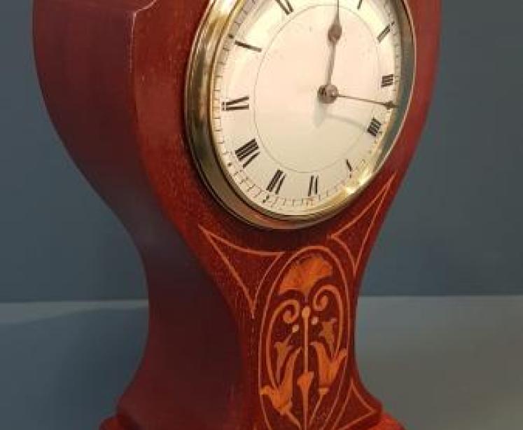 Immaculate Edwardian Inlaid Mantel Clock  - Image 2