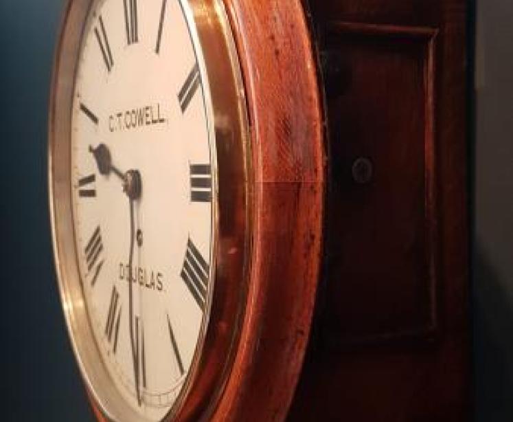 Victorian 10" Isle of Man Fusee Wall Clock - Image 3