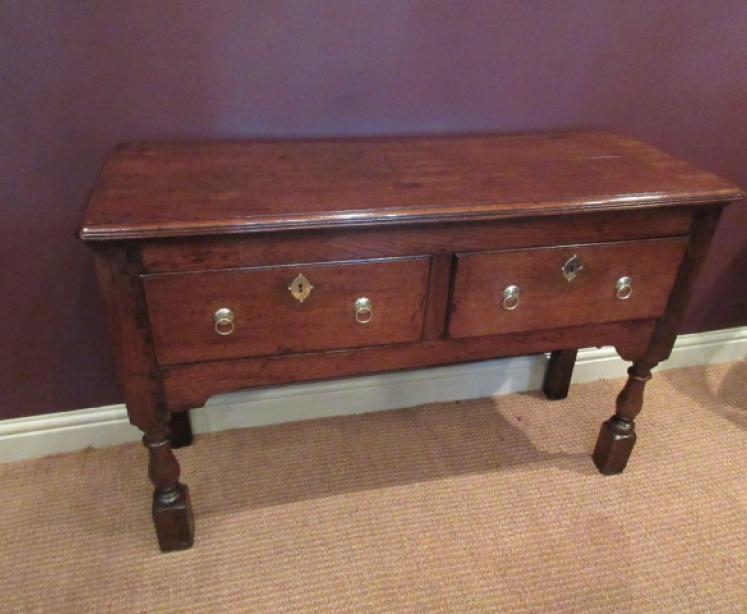 Superb Small George I Period Oak Two Drawer Dresser - Image 1