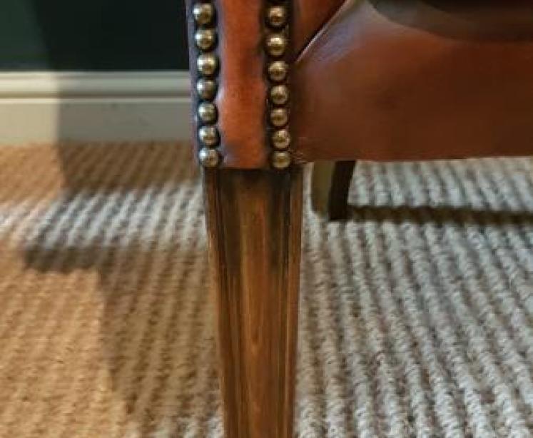 1920's Leather Barrel Back Arm Chair - Image 5