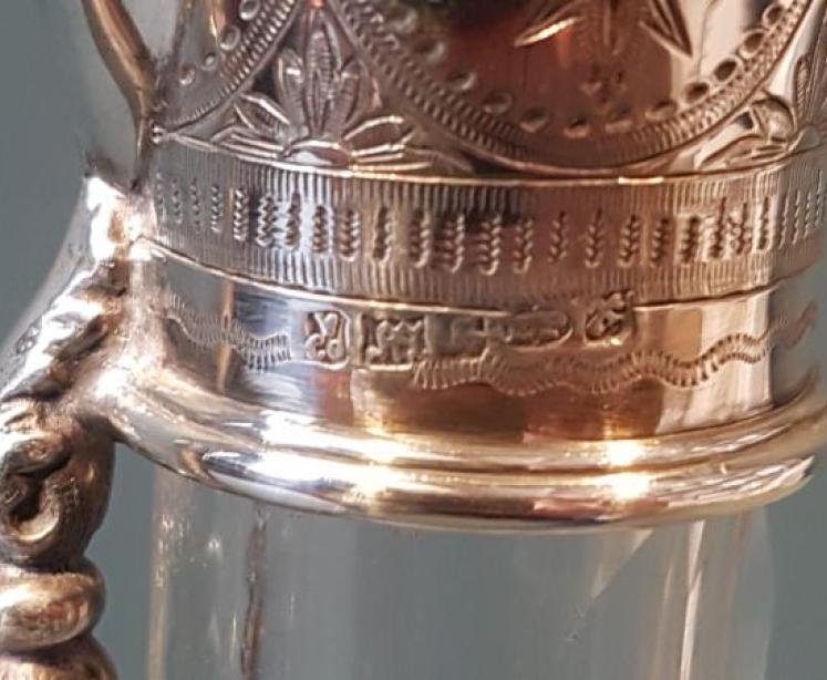 Victorian Cut Crystal and Silver Plated Claret Jug - Image 3