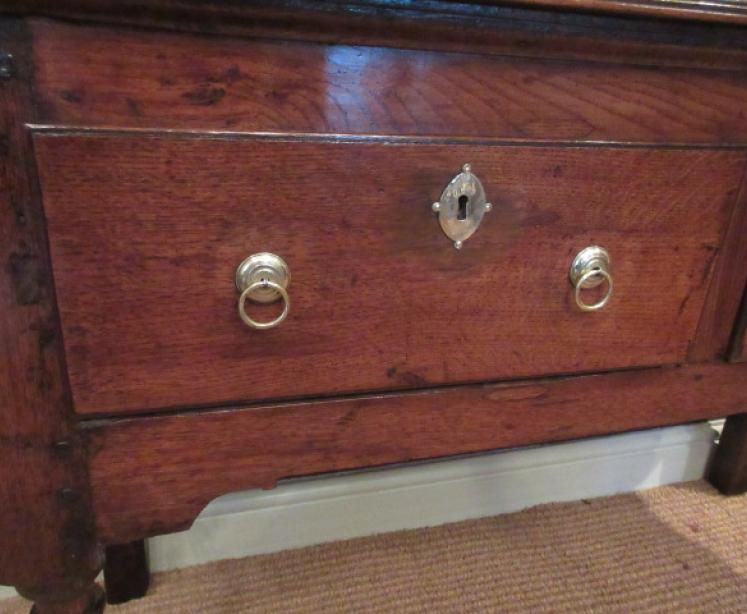 Superb Small George I Period Oak Two Drawer Dresser - Image 4