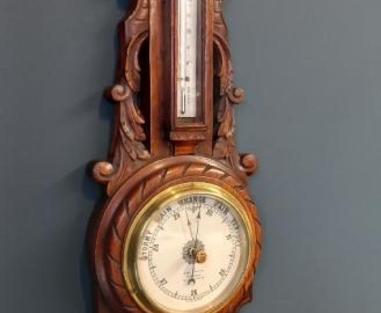 Victorian Oak Chippenham Banjo Barometer - Image 7