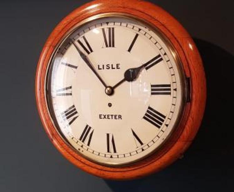 Victorian Oak Cased Fusee Wall Clock  - Image 1
