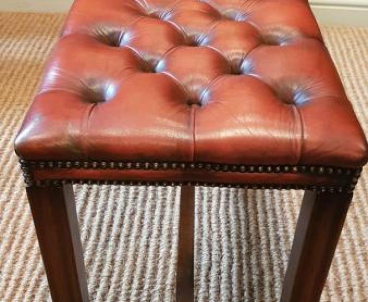 Leather Topped Double Stool  - Image 6