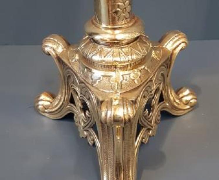 Large Pair of Victorian Brass Pricket Candlesticks  - Image 6