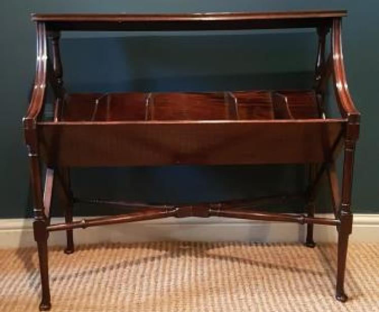 Immaculate Edwardian Mahogany Book Trough - Image 5