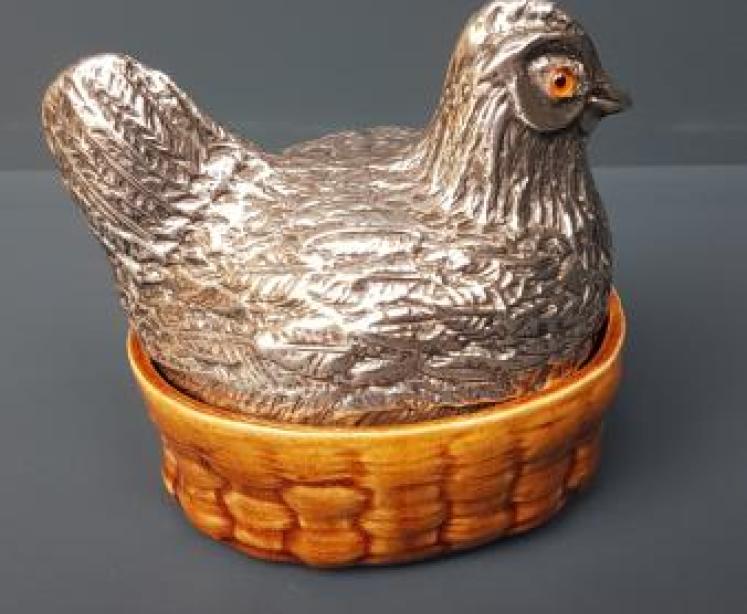Rare Chester Silver Egg Crock - Image 1