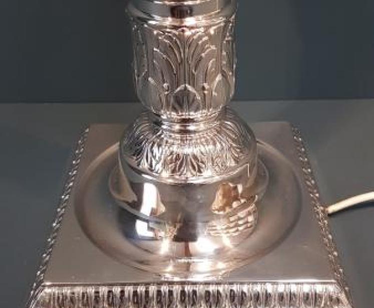 Large George V Solid Silver Lamp - Image 5