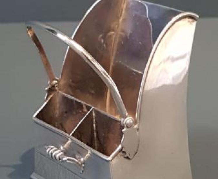 Silver Match and Spills Scuttle - Image 1