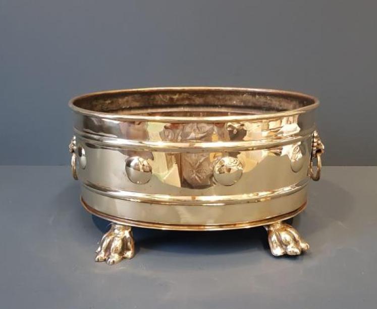 Victorian Oval Brass Planter - Image 1