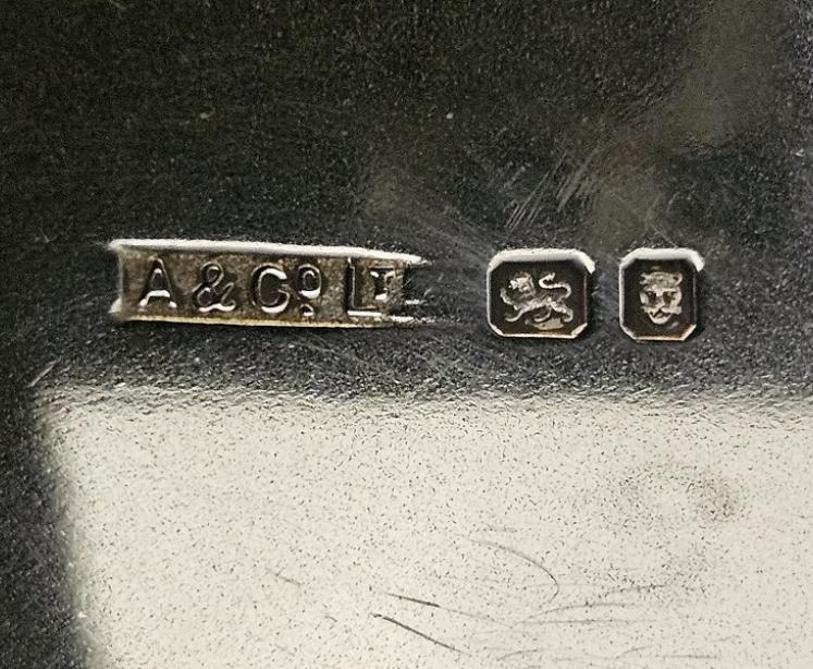 Aspreys Silver & Lizard Skin Top Powder Jar - Image 3