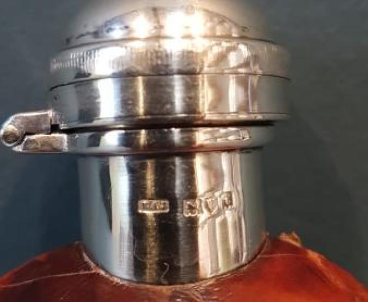 Silver and Crocodile Skin Hip Flask - Image 4