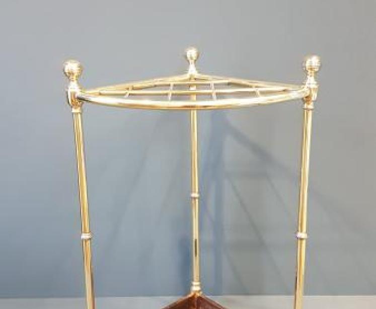 Victorian Brass Corner Stick Stand - Image 1