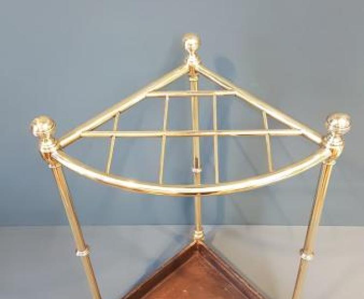 Victorian Brass Corner Stick Stand - Image 3