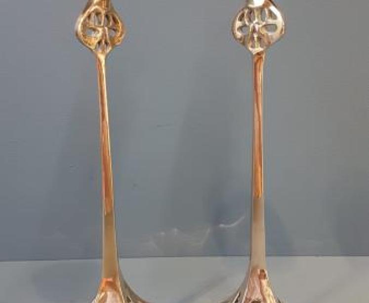 Pair of Art Nouveau Candlesticks - Image 1