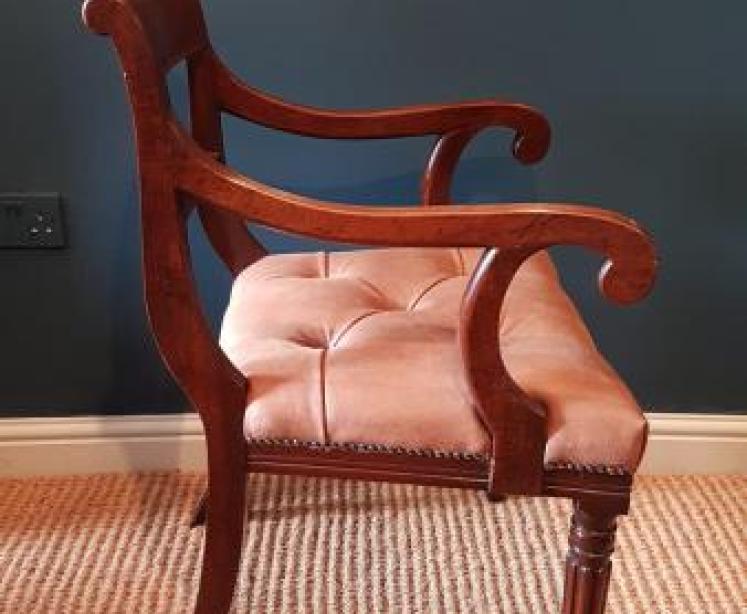Regency Mahogany Desk Chair - Image 3