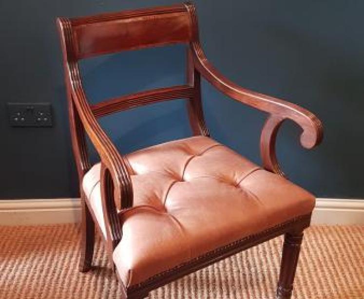 Regency Mahogany Desk Chair - Image 6