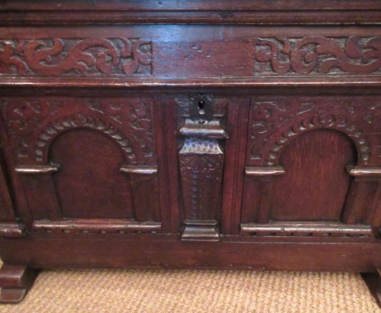 Stunning Charles II Period Oak Strong Box - Image 2