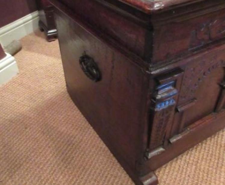 Stunning Charles II Period Oak Strong Box - Image 5