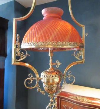 Superb Victorian Converted Gasolier Hanging Lamp