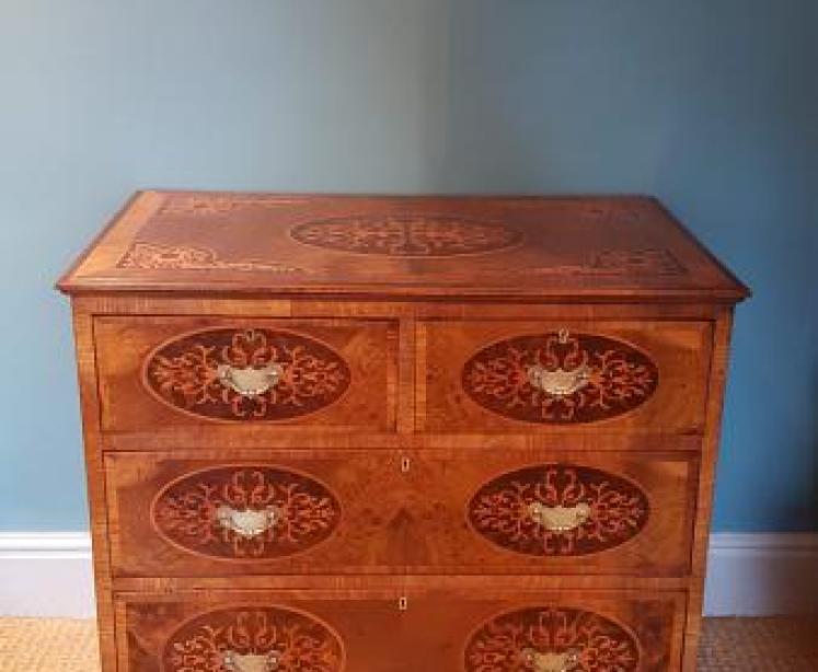 Small Victorian Inlaid Walnut Chest - Image 2