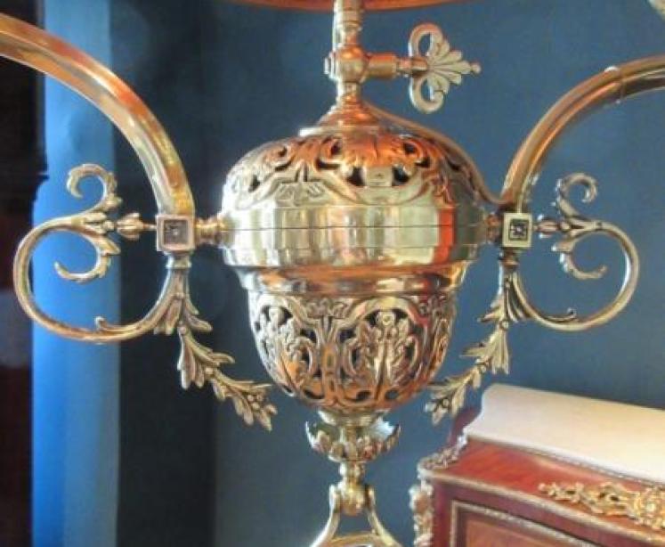 Superb Victorian Converted Gasolier Hanging Lamp - Image 3