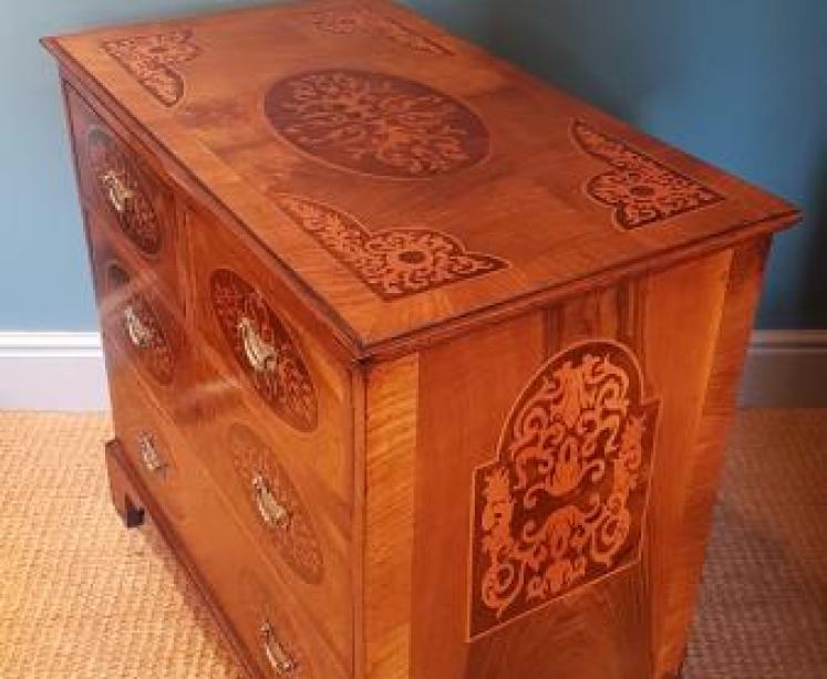 Small Victorian Inlaid Walnut Chest - Image 3