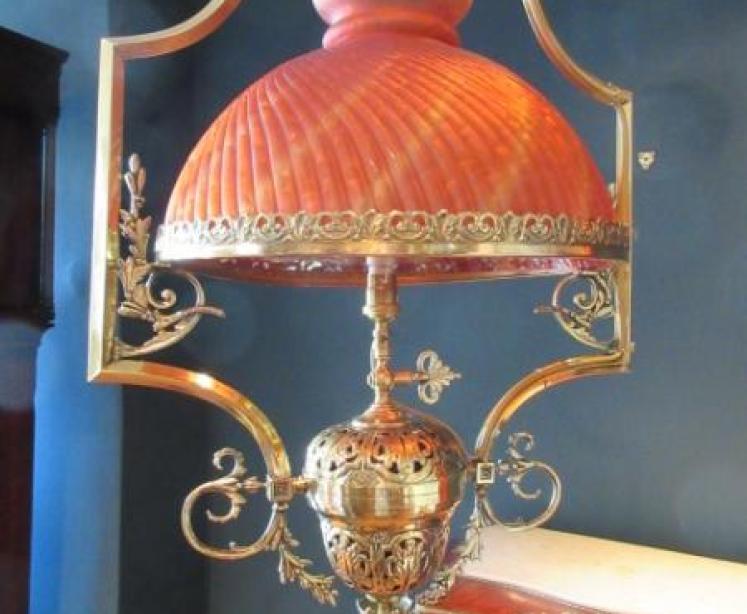 Superb Victorian Converted Gasolier Hanging Lamp - Image 5