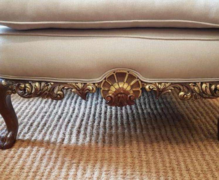 Matching Pair of Edwardian Wing Back Arm Chairs  - Image 5