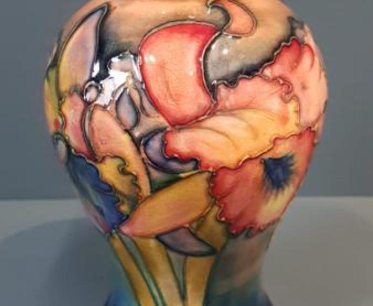 Moorcroft Flambe Slipper Orchid Vase - Image 1